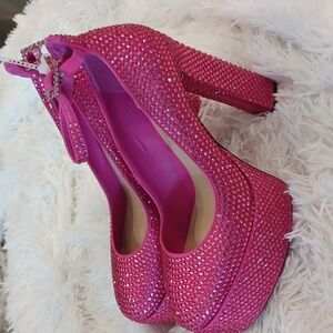 Antonio Melani x Breast Cancer Awareness Capsule HOTFIX Rhinestone Platform Pump